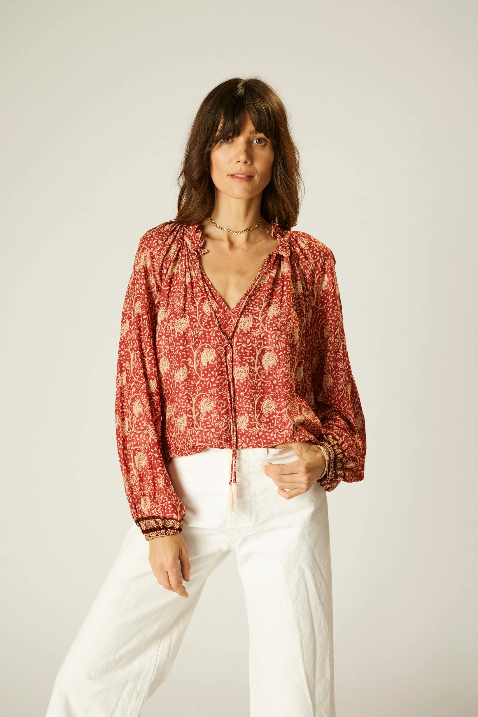 Eco Friendly Dye Process Earthy Tone Colorways PENNY BLOUSE