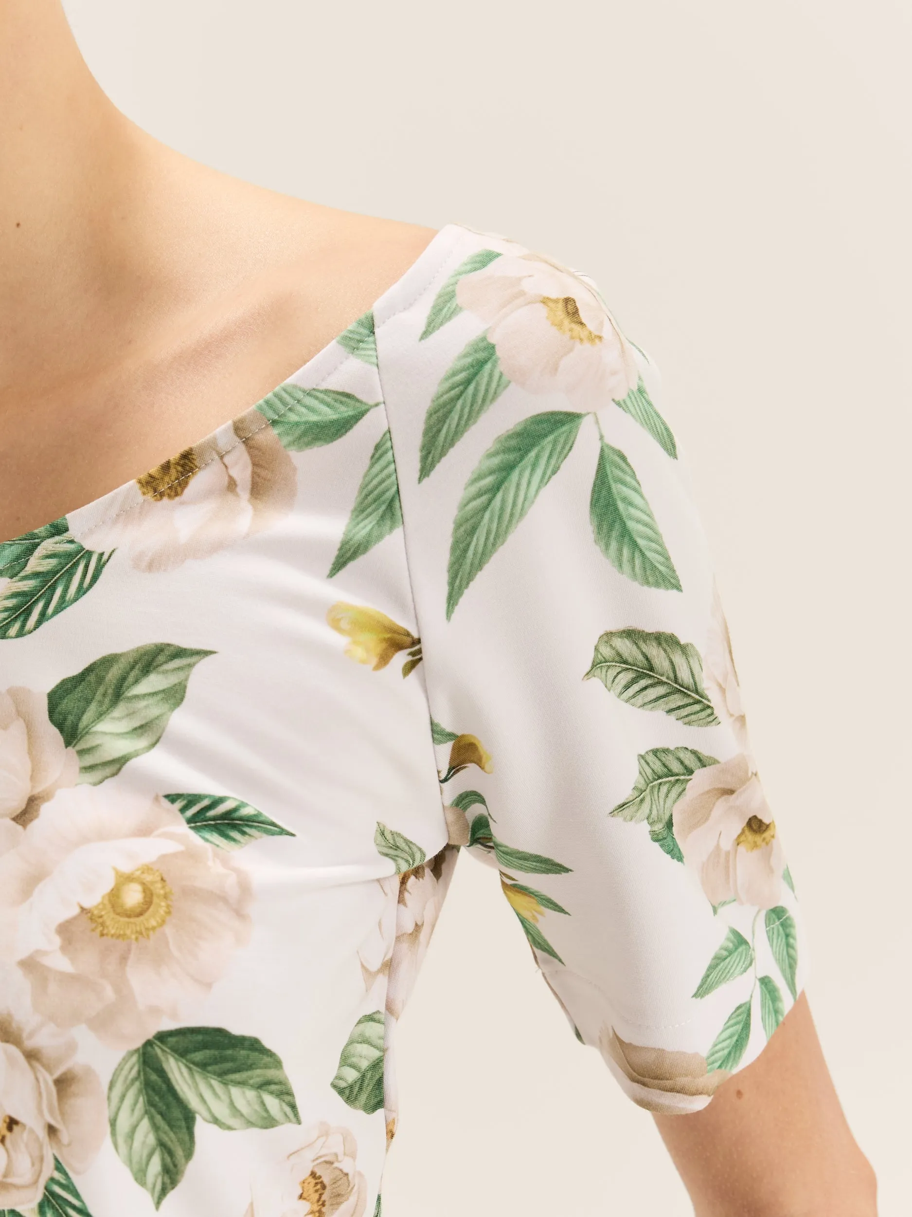 CompressionSupportWeave Soft Brushed Lining Peony Ponte Top