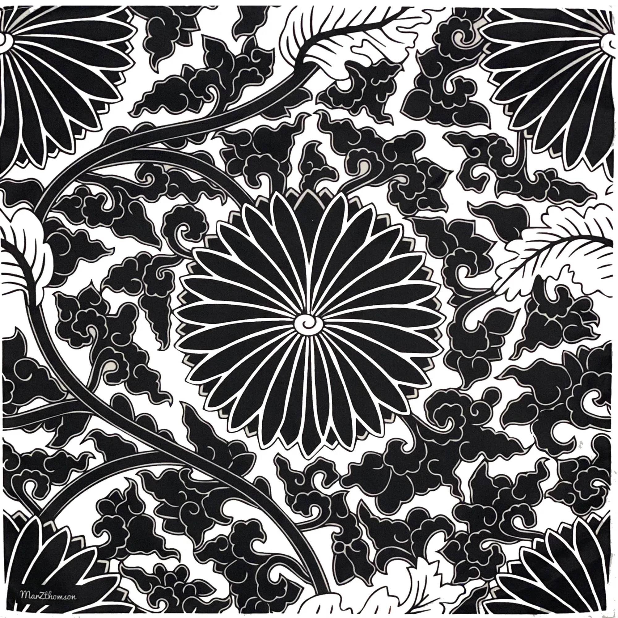 Peranakan Floral Print Pocket Square (Online Exclusive)
