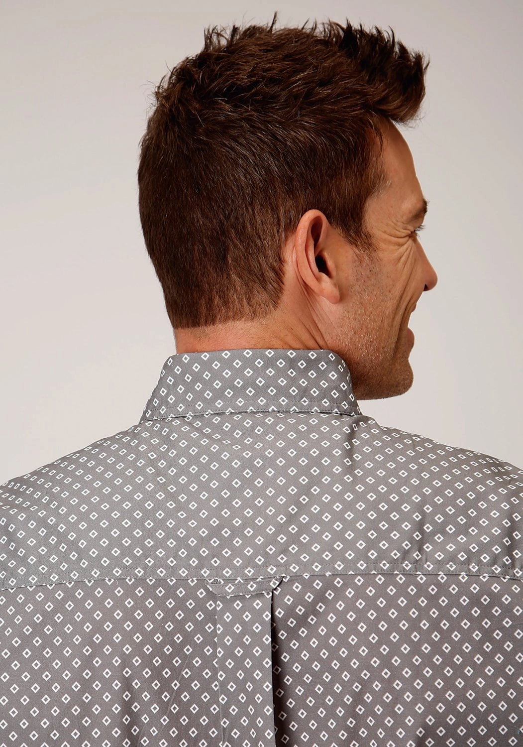 Roper Mens Grey Cotton Blend 1 Pocket BD S/S Shirt Cozy Fit