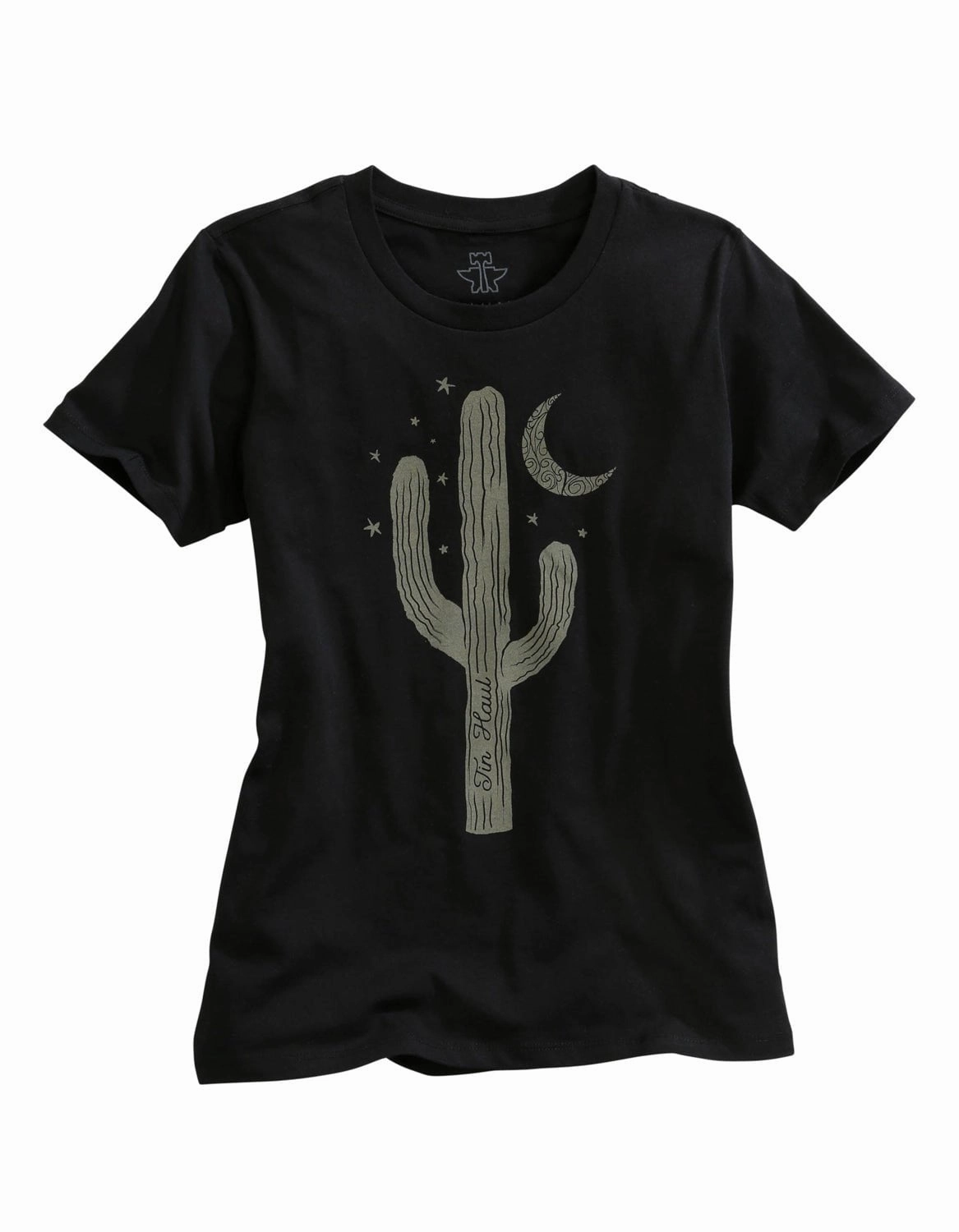 Tin Haul Womens Black 100% Cotton Single Cactus S/S T-Shirt Timeless elegance