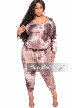 Final Sale Plus Size 2-Piece Harem Pants Set in Purple Tie Dye Soft Stretch Modern Relaxed