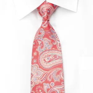 Perry Ellis Men's Silk Rhinestone Tie Paisley On Pink With Silver Sparkles