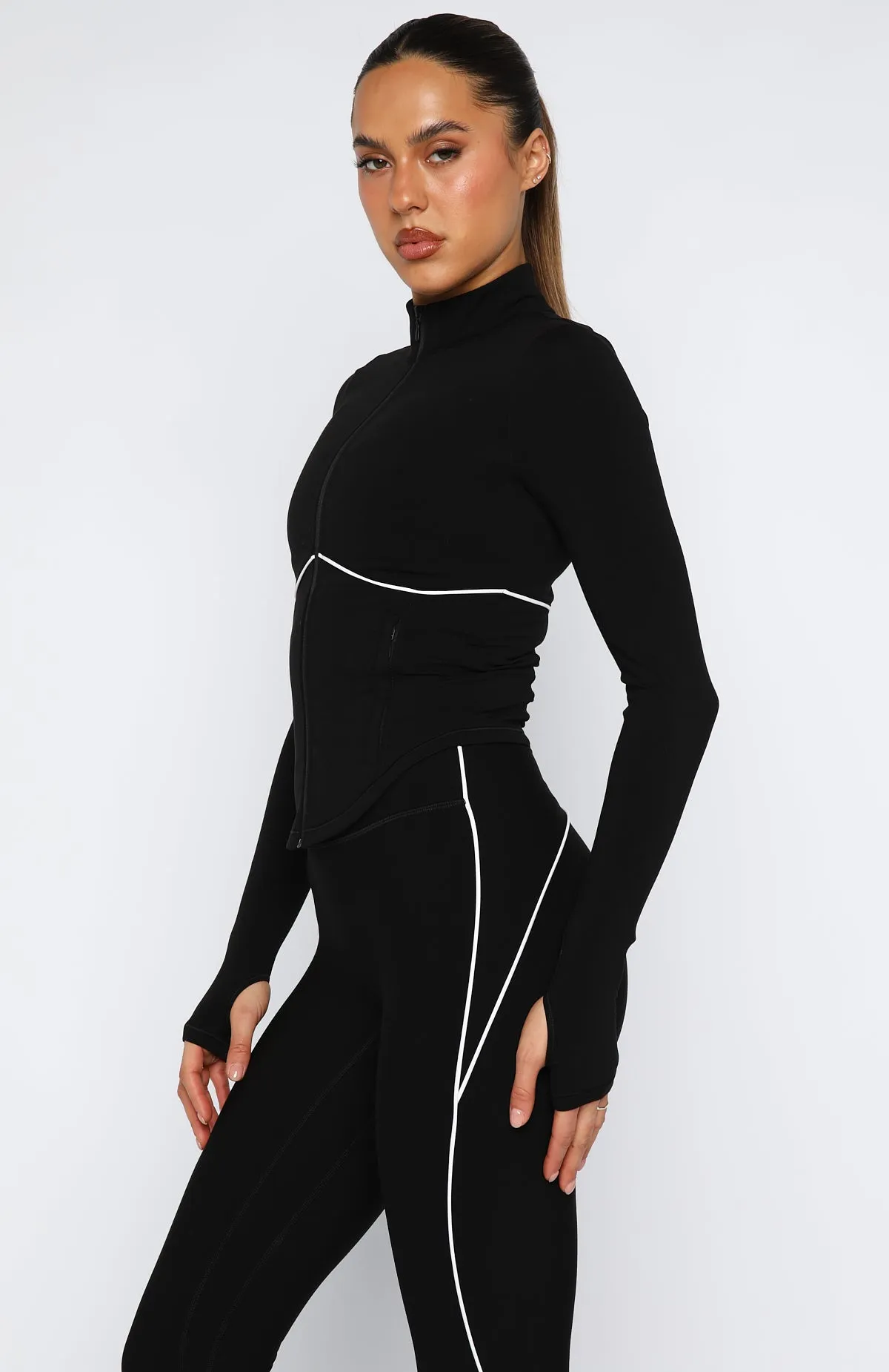 Persistence Jacket Black/White Flexible Material