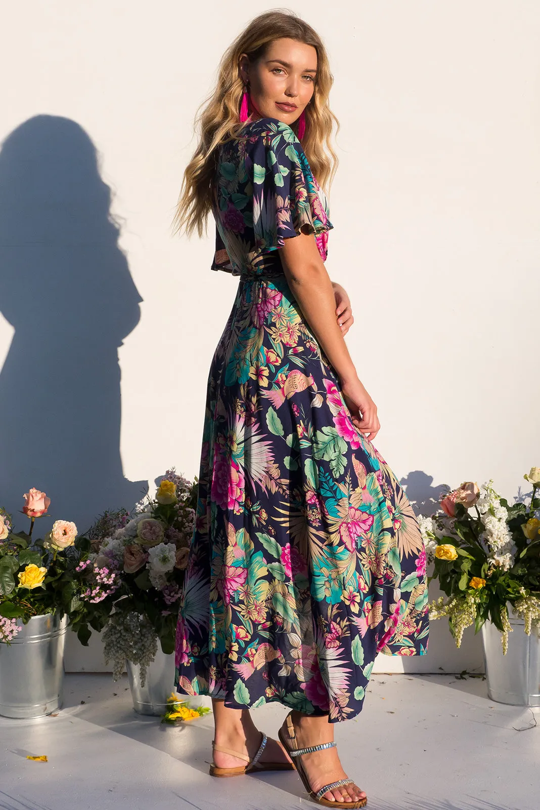 Petal Bird of Paradise Maxi Wrap Dress Restocked