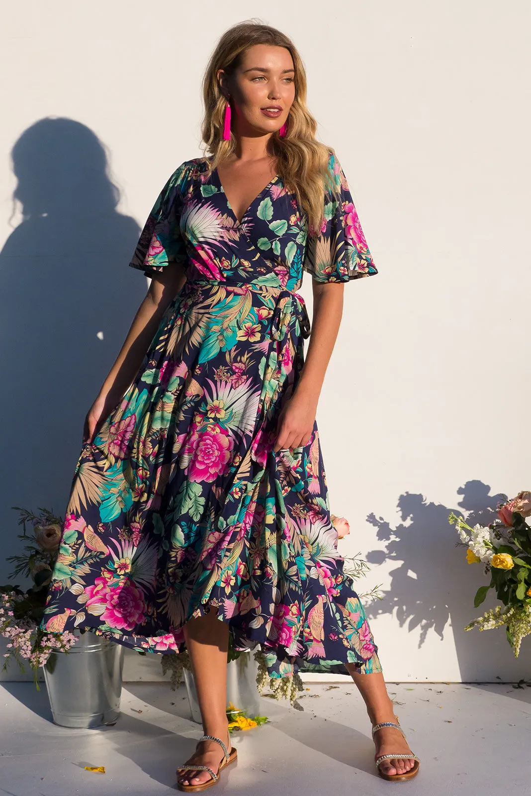 Petal Bird of Paradise Maxi Wrap Dress Restocked