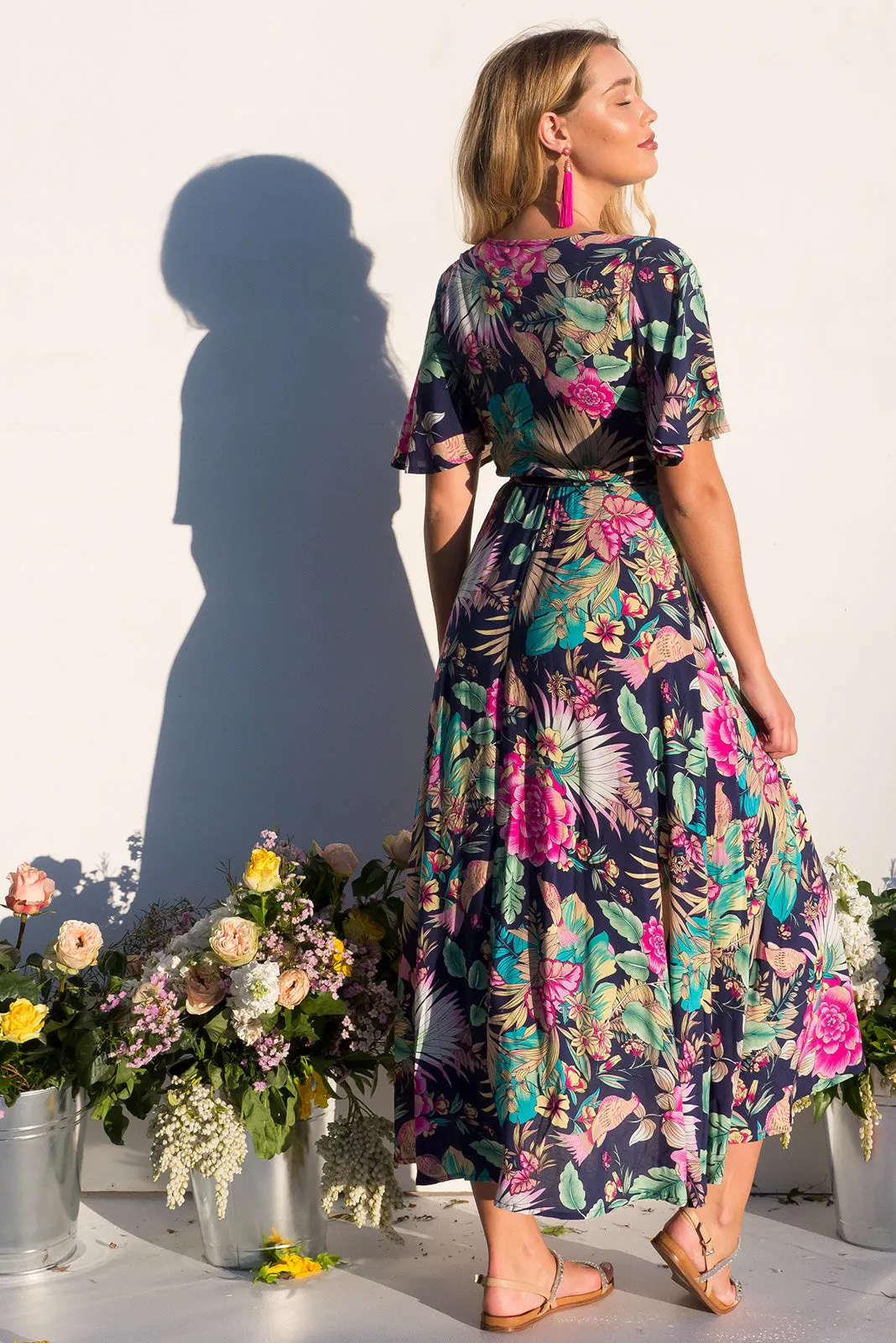 Petal Bird of Paradise Maxi Wrap Dress Restocked