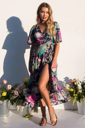 Petal Bird of Paradise Maxi Wrap Dress Restocked