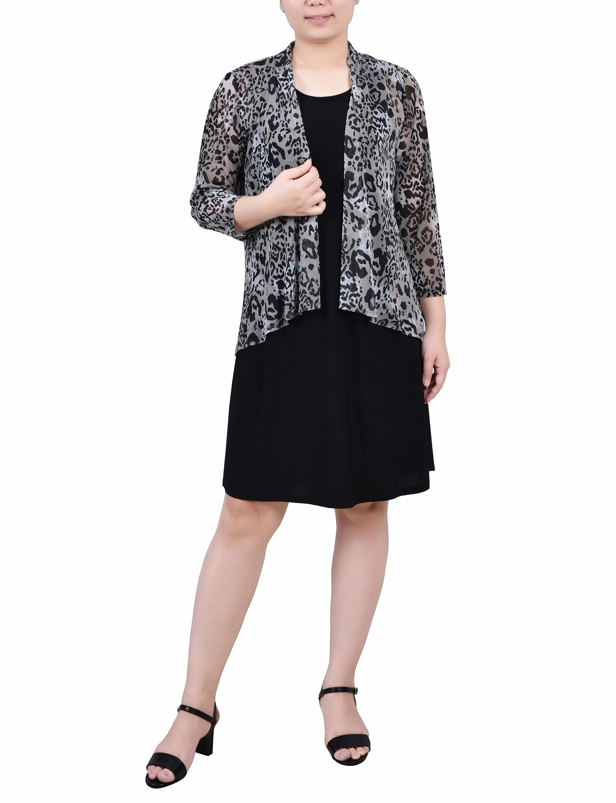 Petite Cardigan And Dress Set HypoallergenicMaterial Casual Tank