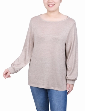 Petite Long Sleeve Tunic Top anti static coating Minimalist Collar