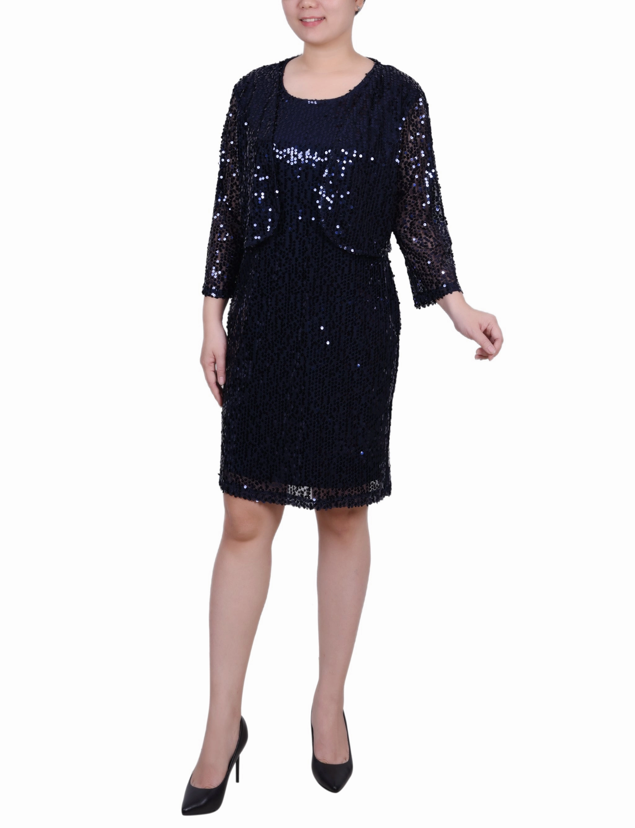 Breathable Design LongWearingComfort Petite Sequined Bolero Jacket And Dress