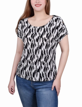 LowProfileDesign Petite Short Sleeve Extended Sleeve Tunic Top