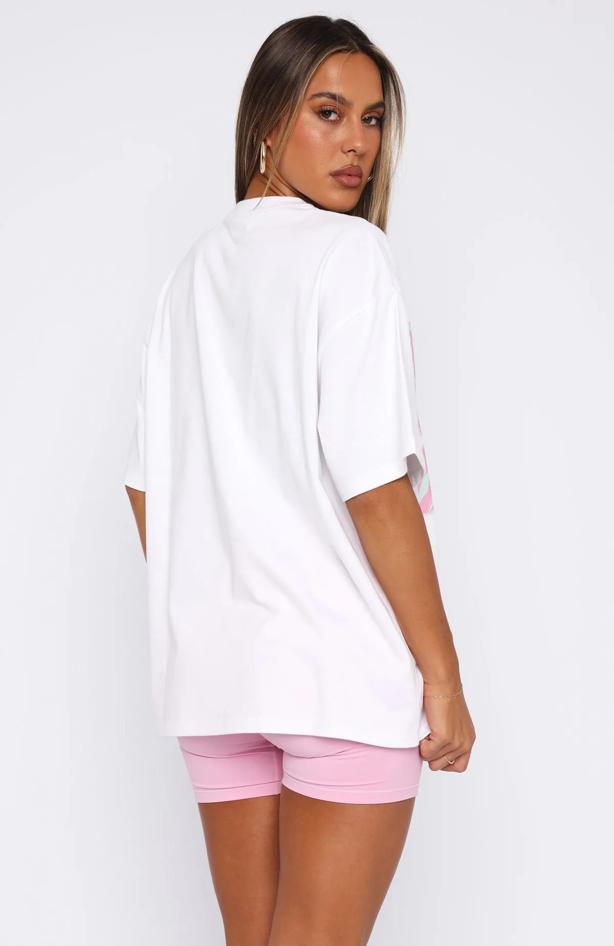 Pick You A Flower Oversized Tee White Basic Tank