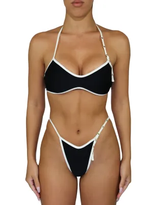Bardot Buckle Bikini Bottom | Black Moisture control