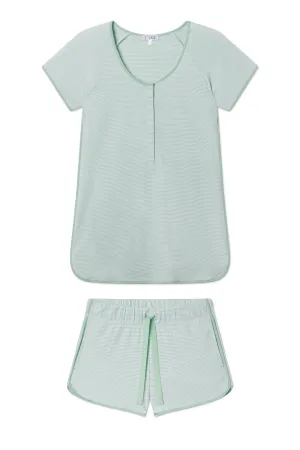 Pima Maternity Shorts Set in Parisian Green