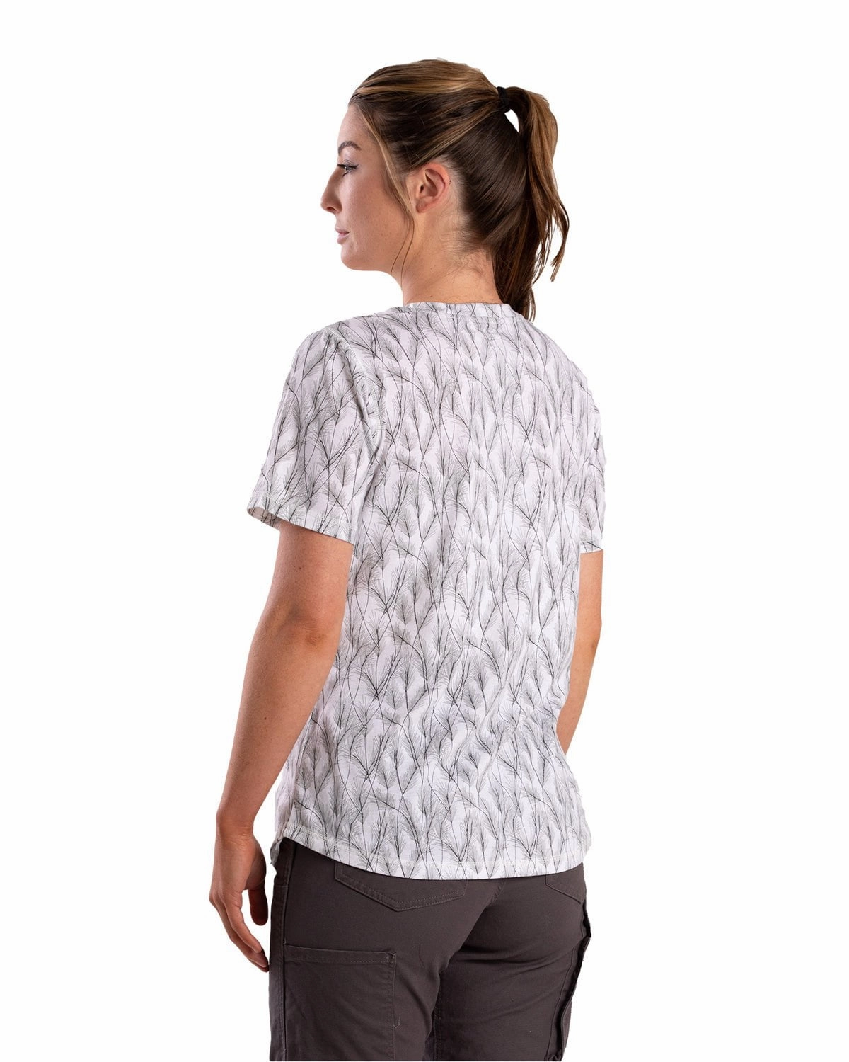 elegant design Designer Touch Berne Womens Performance V-Neck Wheat Print Cotton Blend S/S T-Shirt