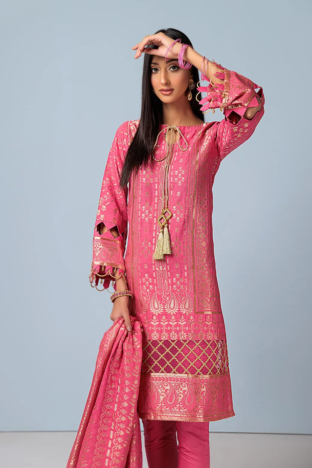 PINK-JACQUARD-3 PIECE (SBN233P23B)