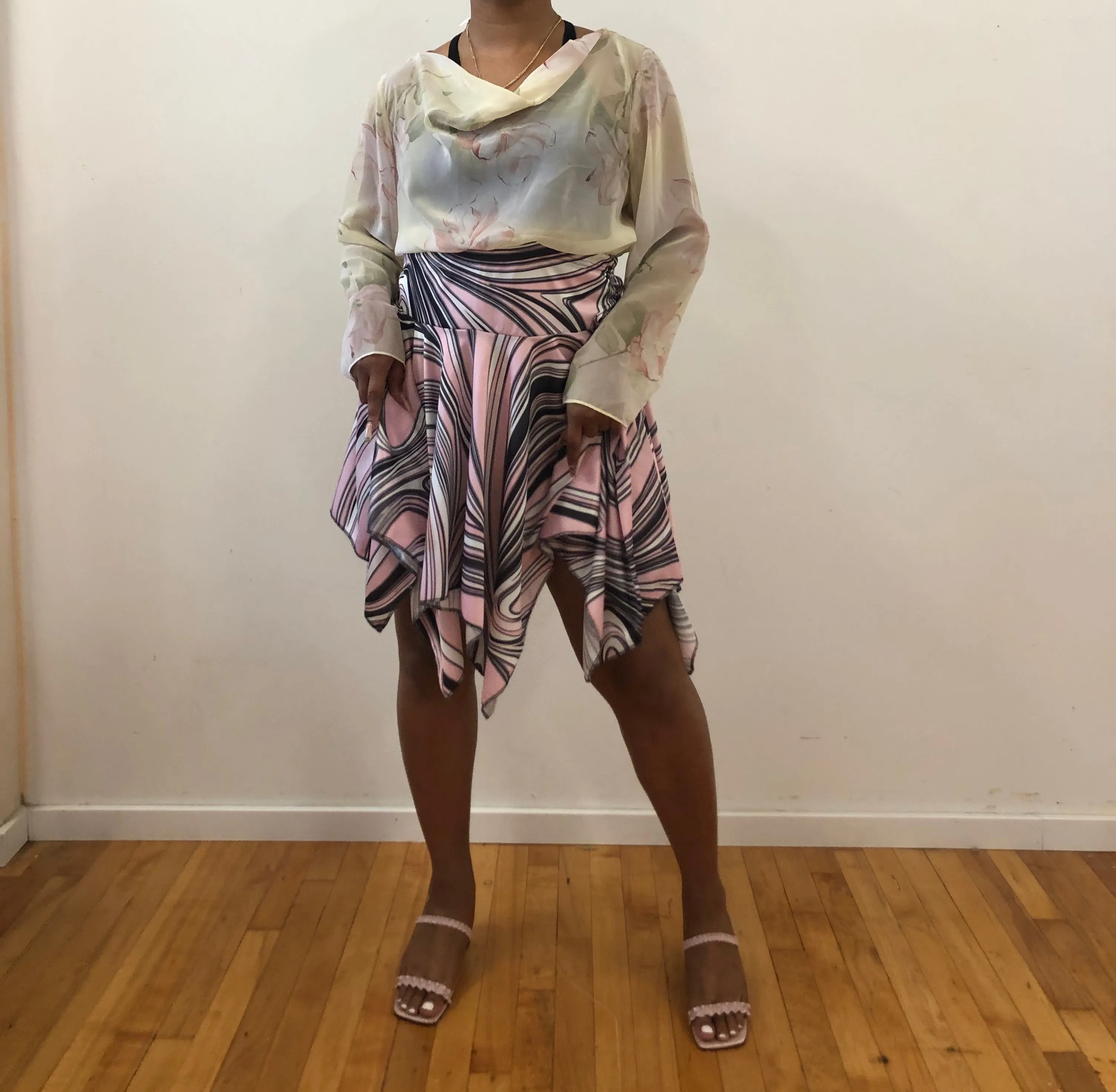 Pink Marble Swing Skirt