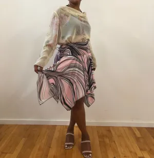 Pink Marble Swing Skirt