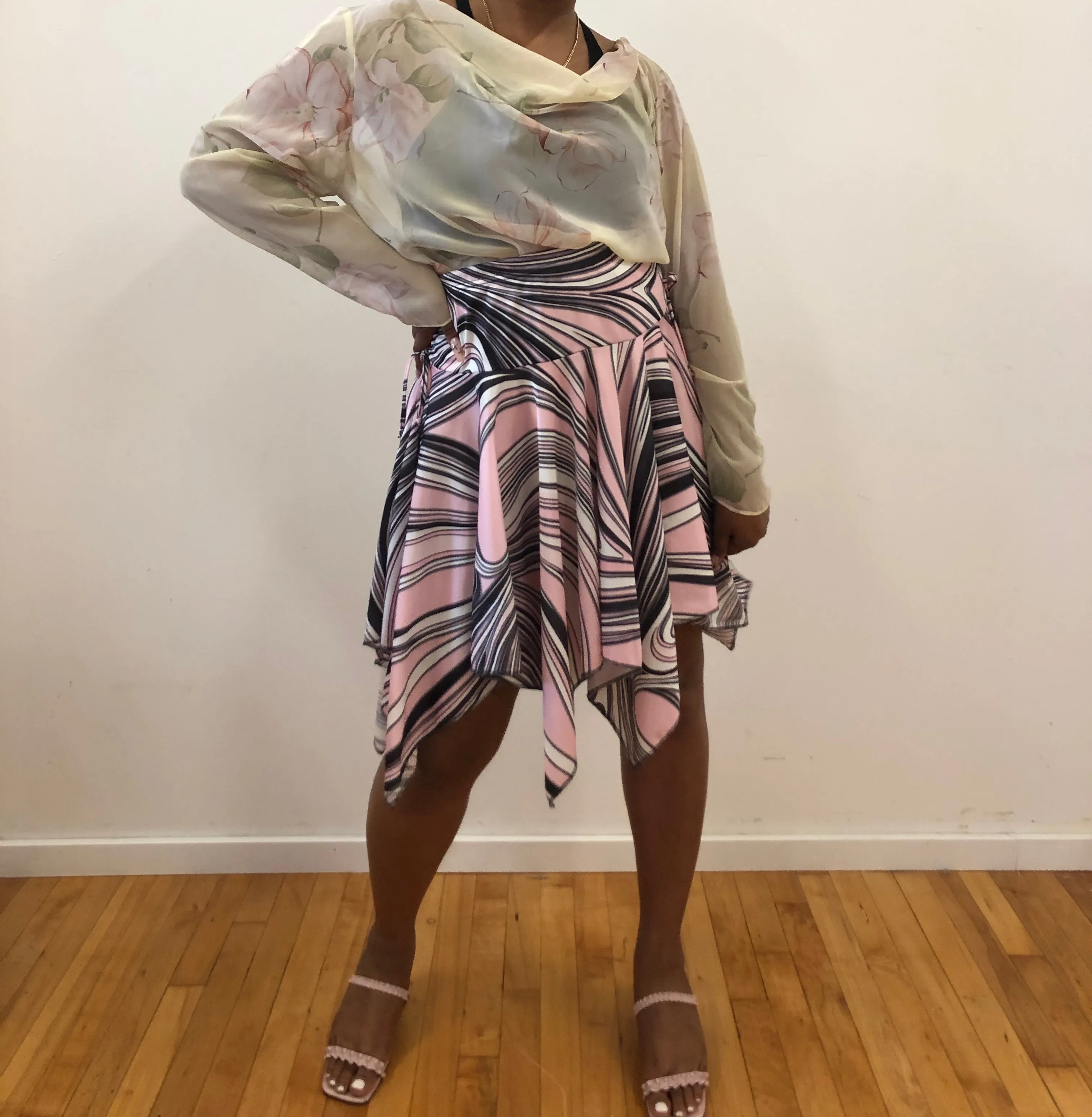 Pink Marble Swing Skirt