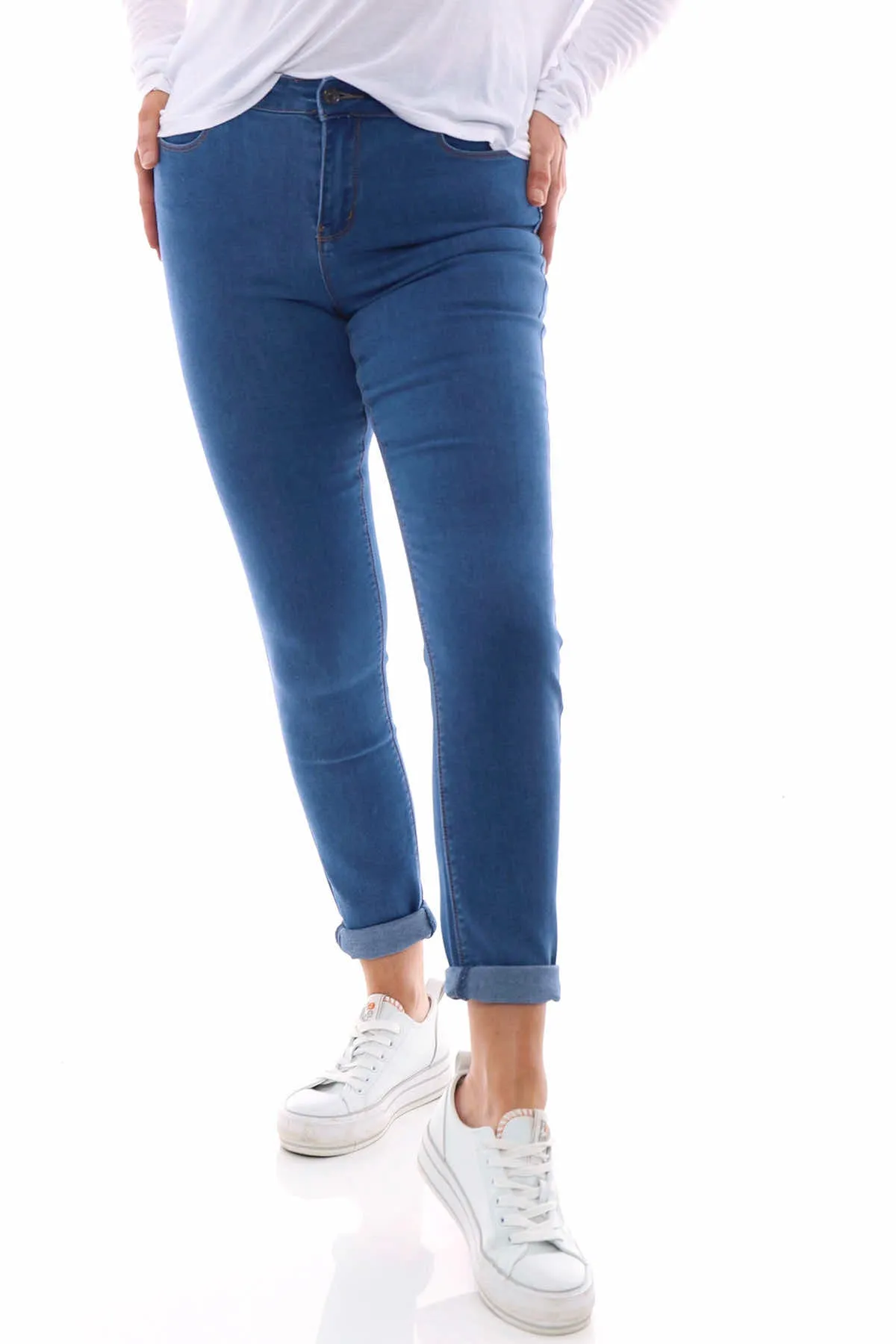 Pinns Slim Fit Super-Stretch Denim Jean Mid Denim