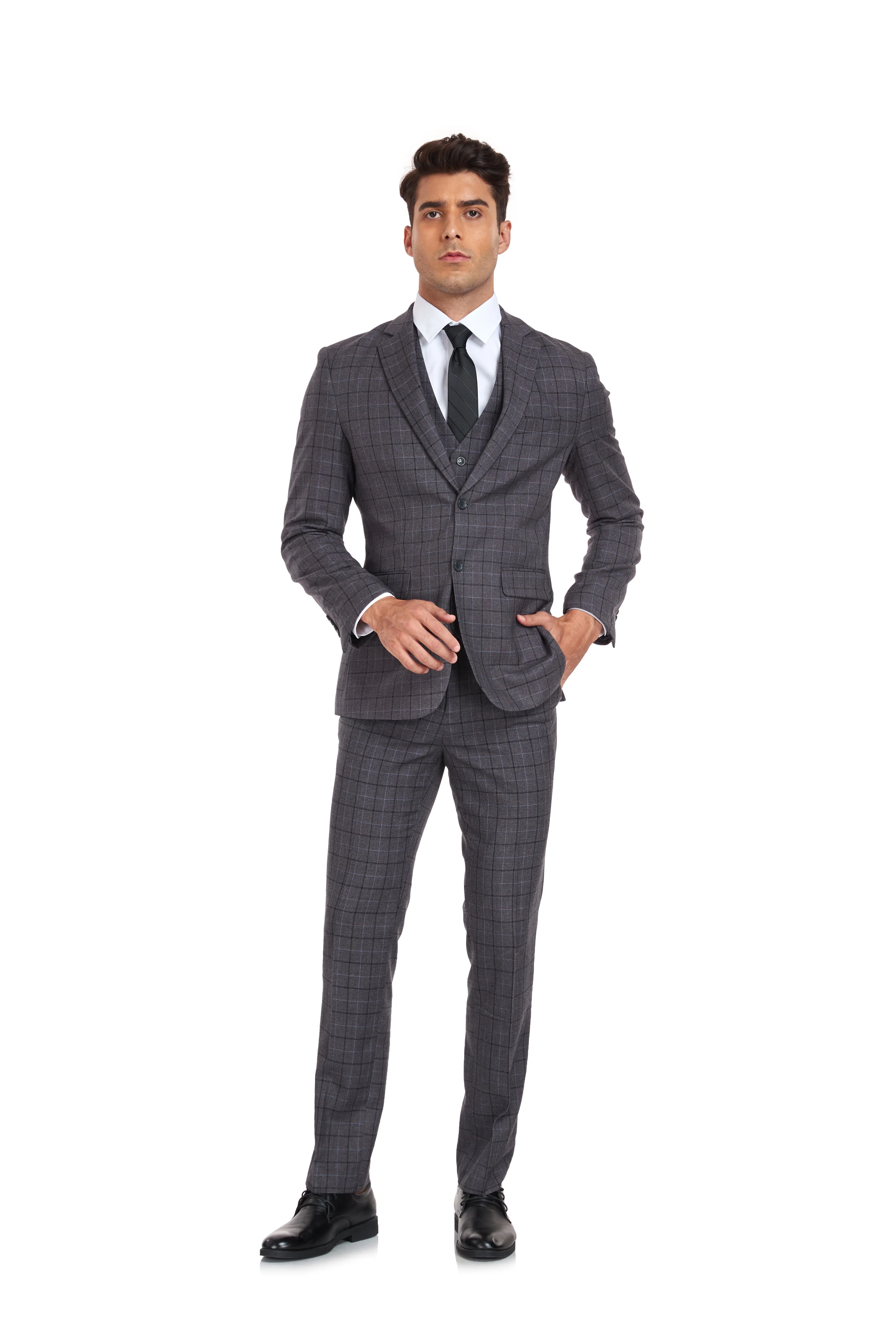 Plaid Men's 3 Piece Slim Fit Suits (MORE COLORS )
