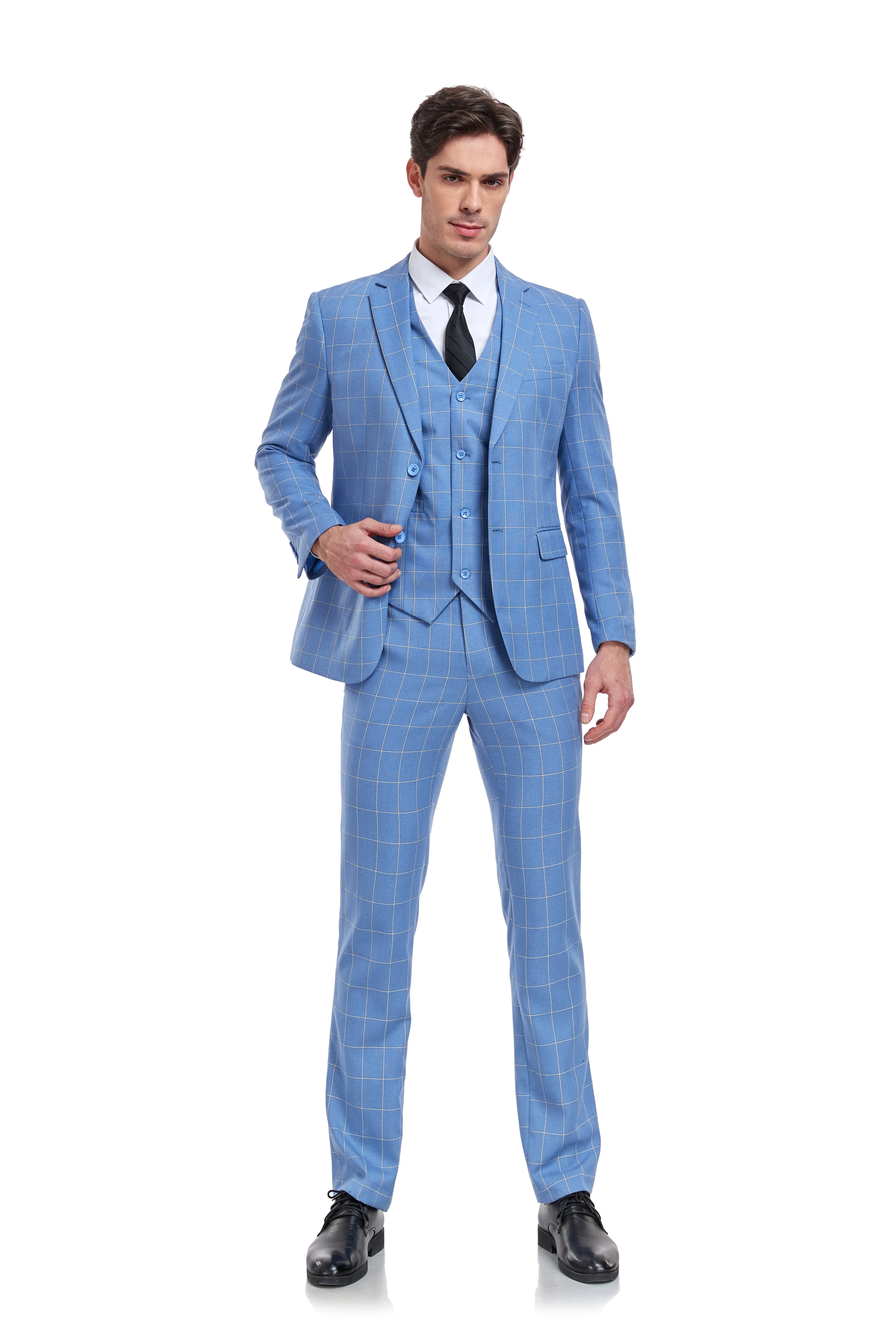 Plaid Men's 3 Piece Slim Fit Suits (MORE COLORS )
