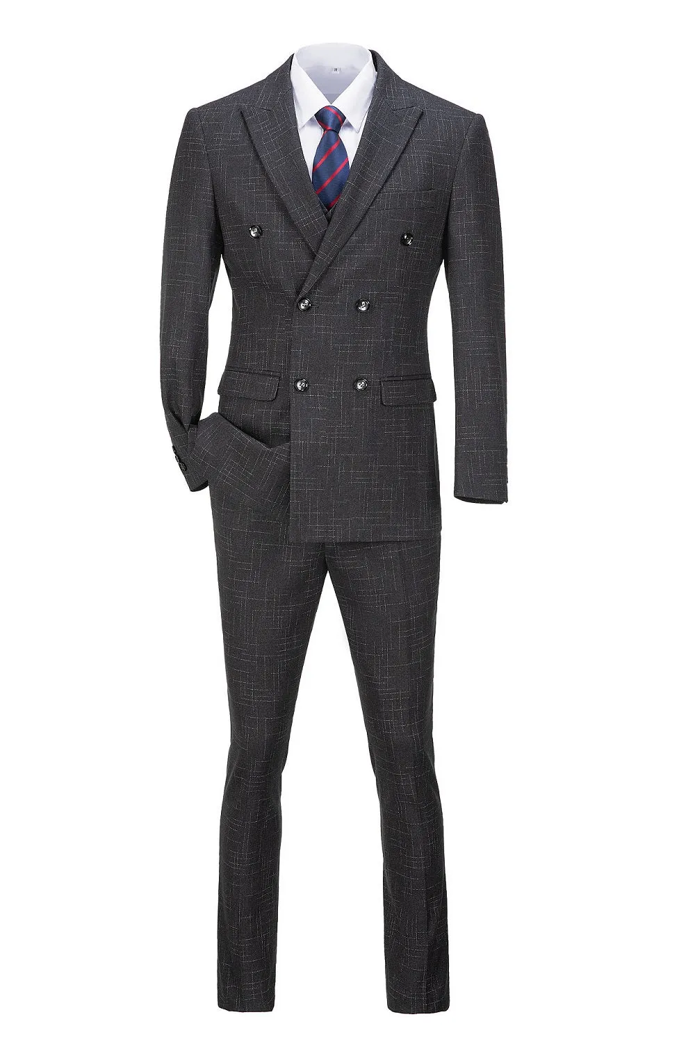Plaid Men's 3 Piece Slim Fit Suits (MORE COLORS )