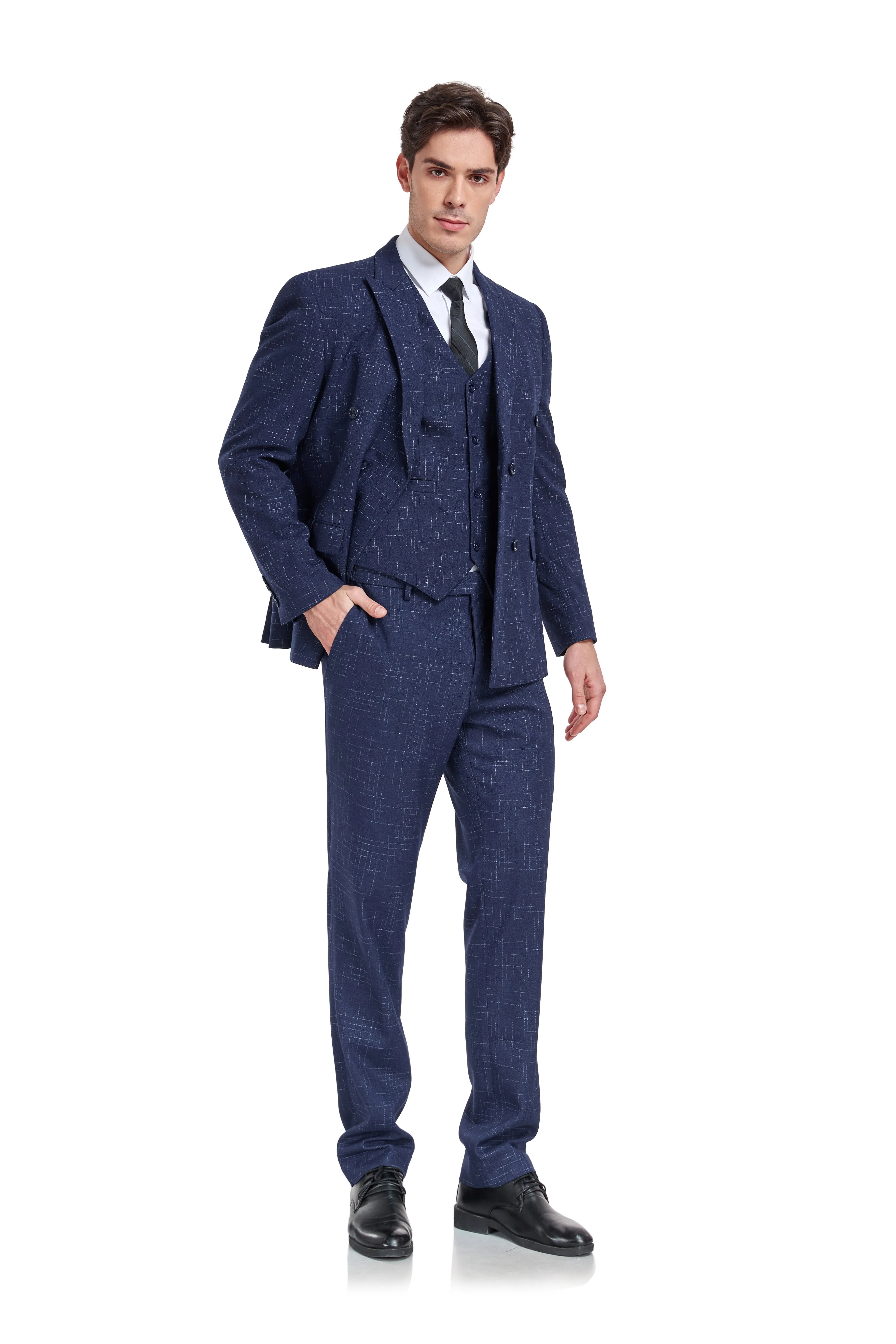 Plaid Men's 3 Piece Slim Fit Suits (MORE COLORS )