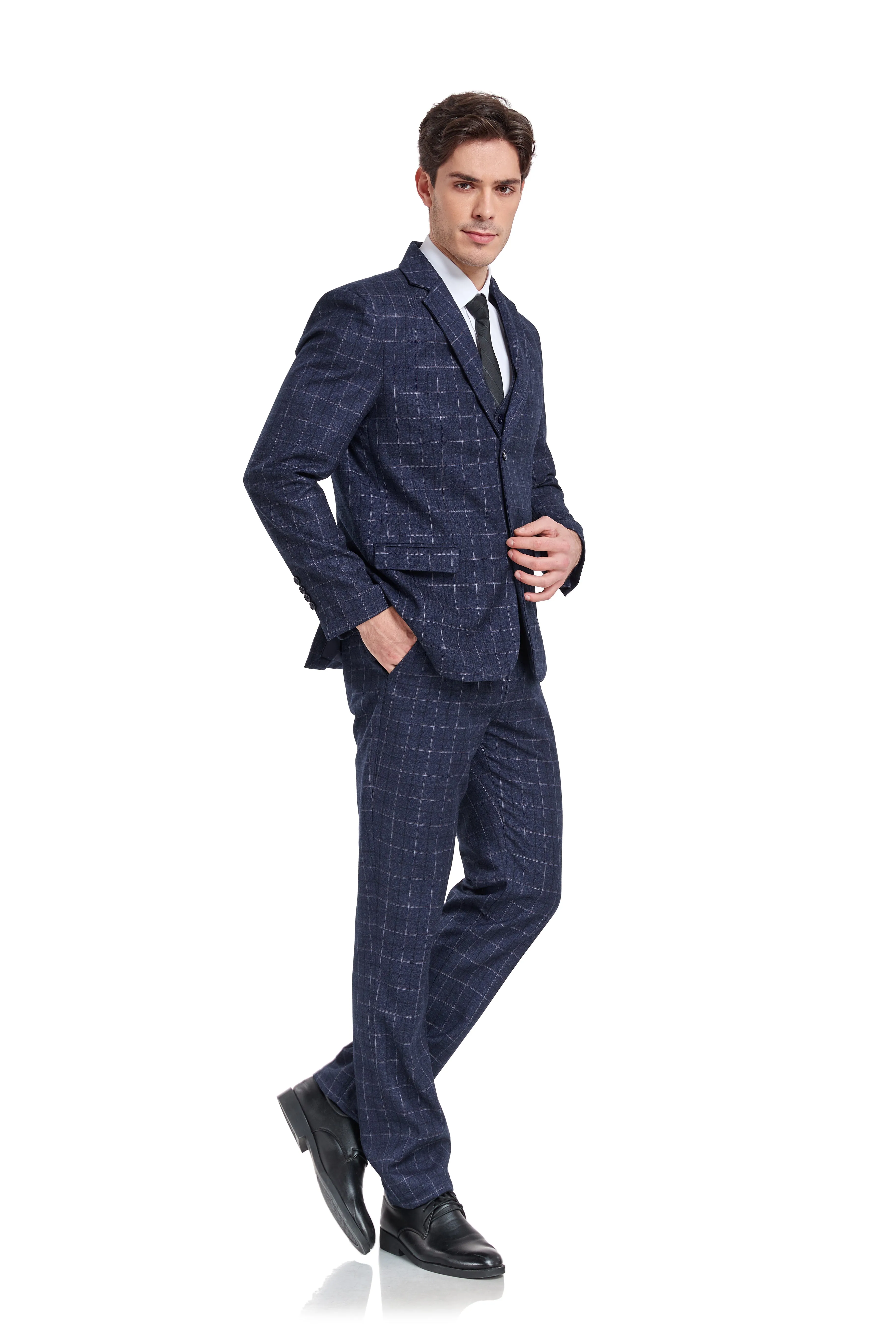 Plaid Men's 3 Piece Slim Fit Suits (MORE COLORS )