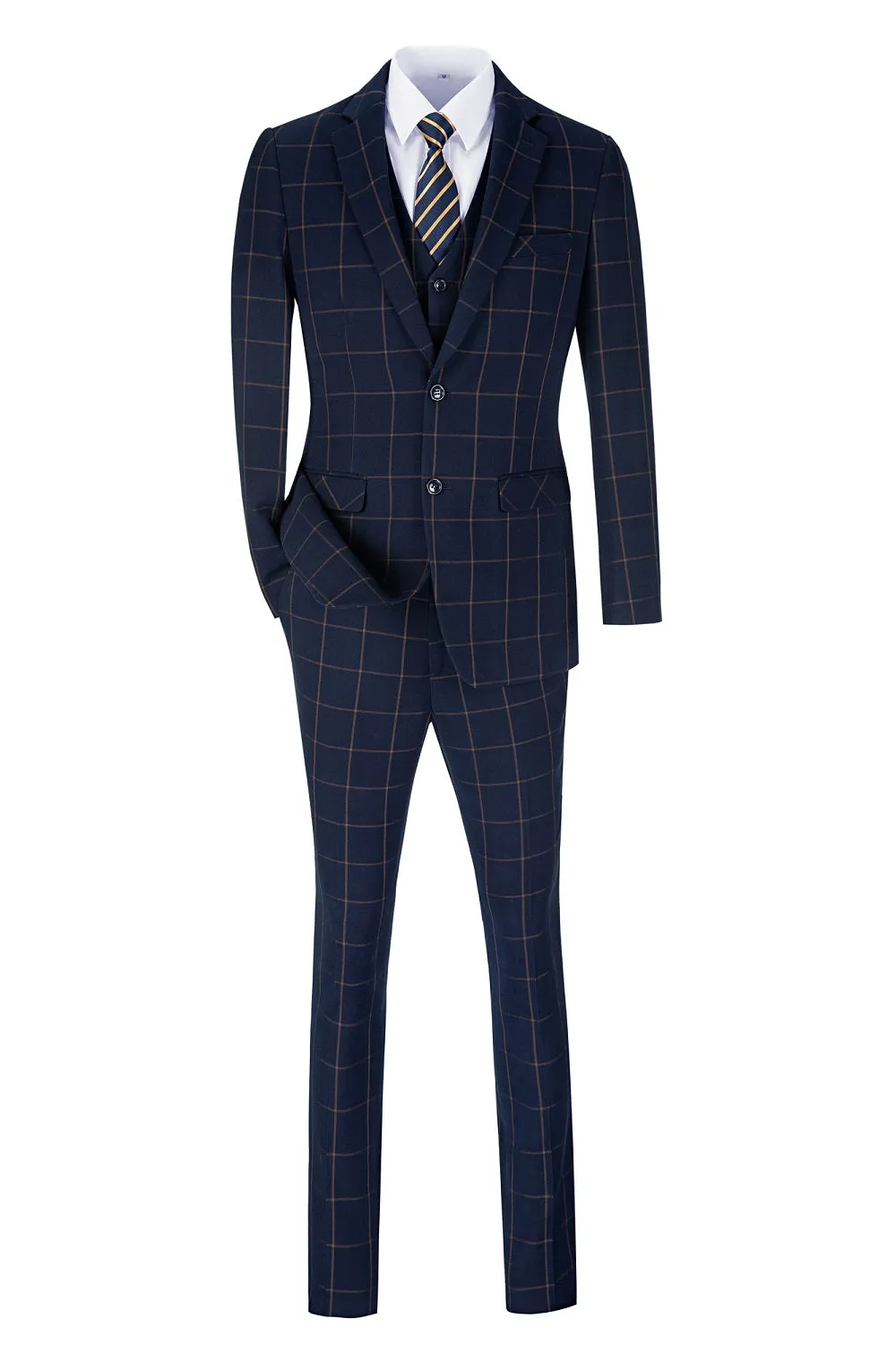 Plaid Men's 3 Piece Slim Fit Suits (MORE COLORS )