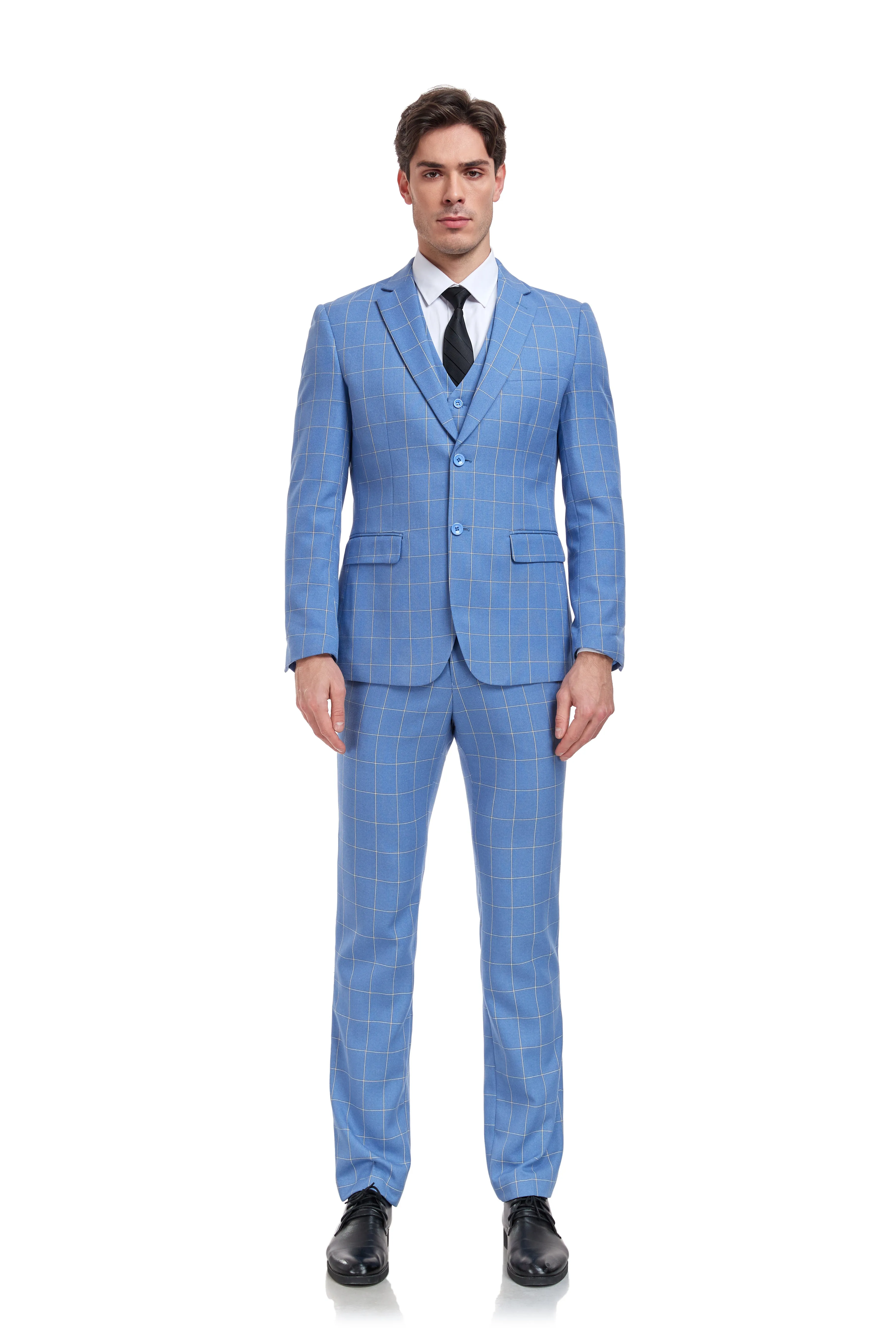 Plaid Men's 3 Piece Slim Fit Suits (MORE COLORS )