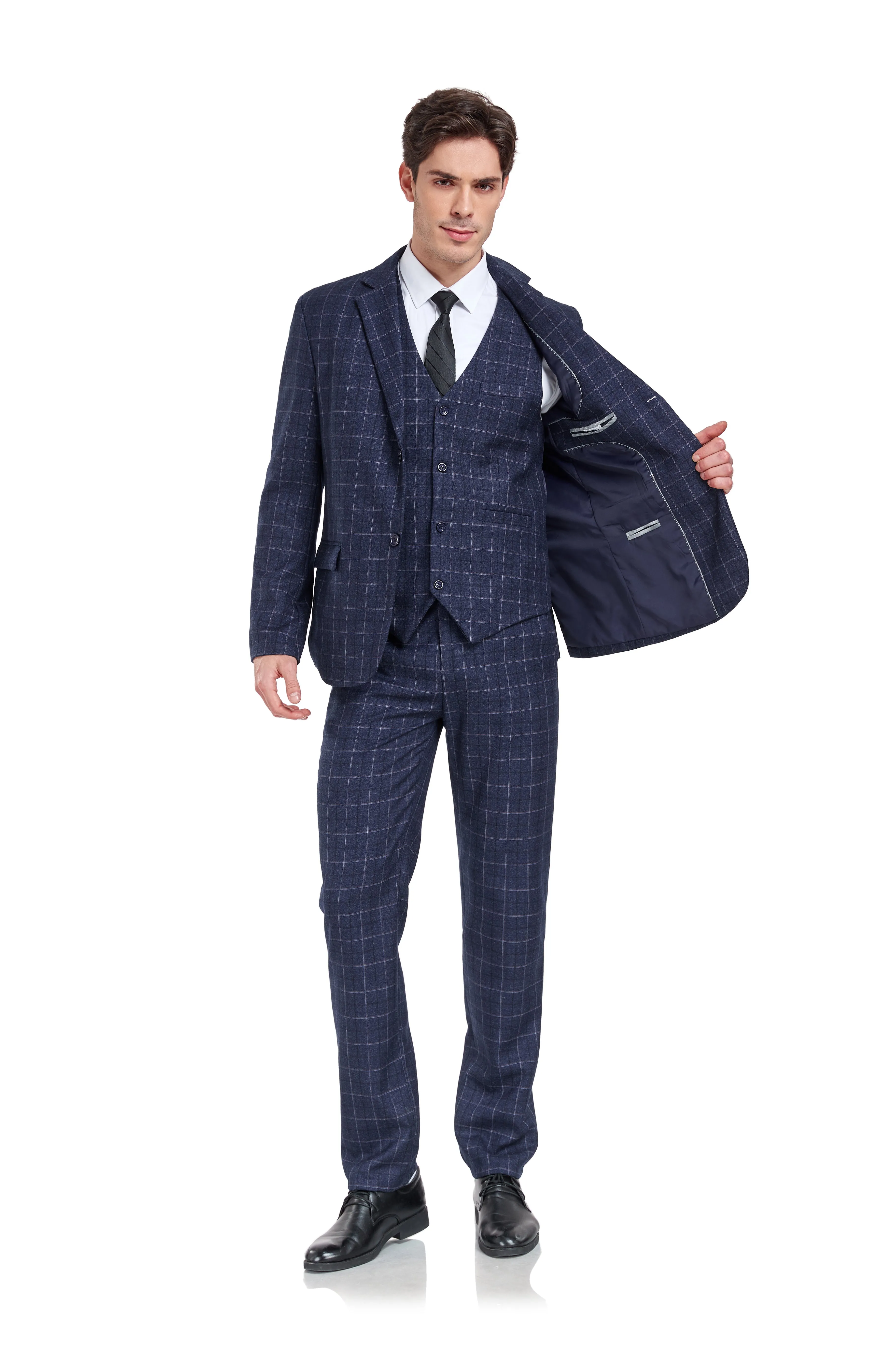 Plaid Men's 3 Piece Slim Fit Suits (MORE COLORS )