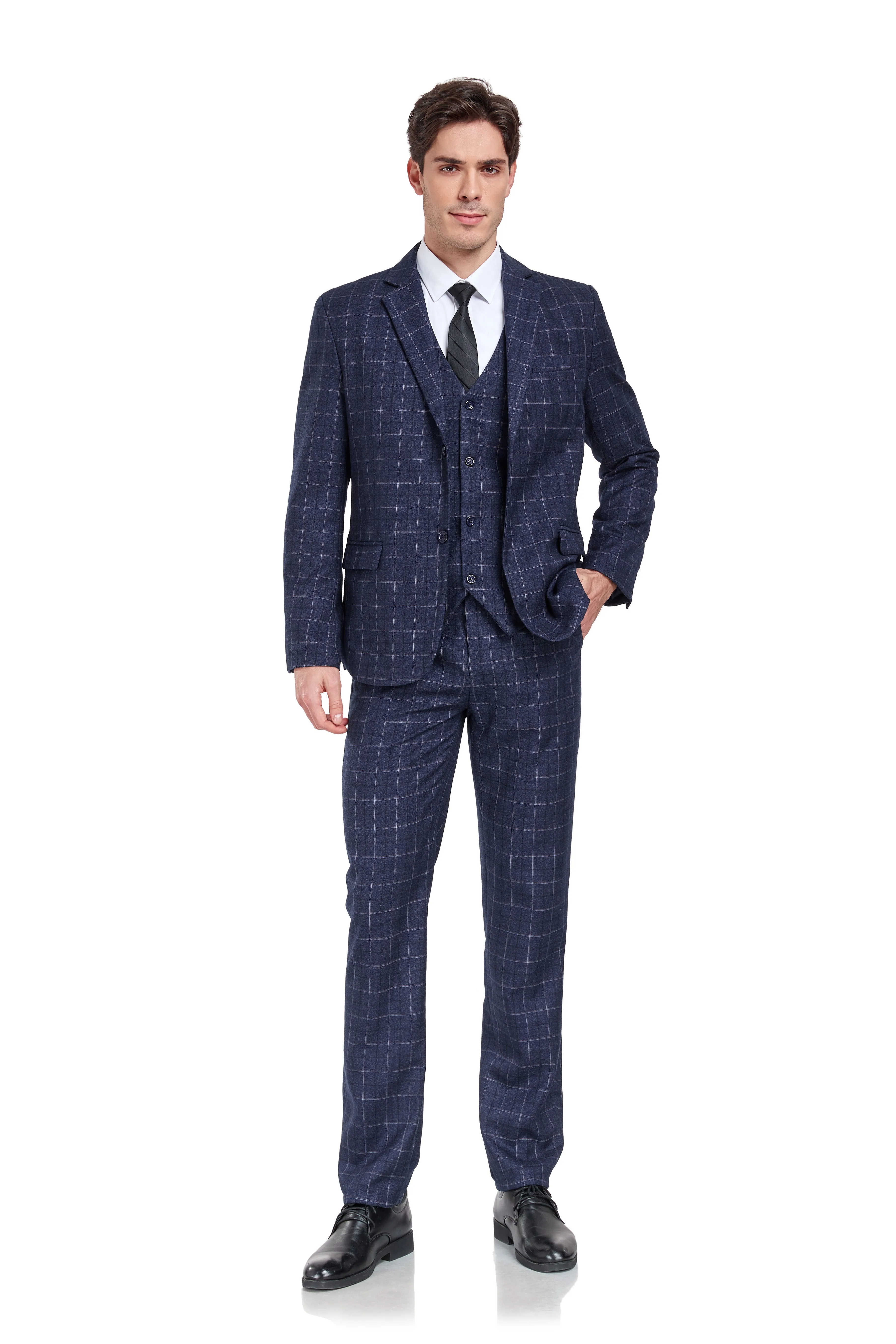 Plaid Men's 3 Piece Slim Fit Suits (MORE COLORS )