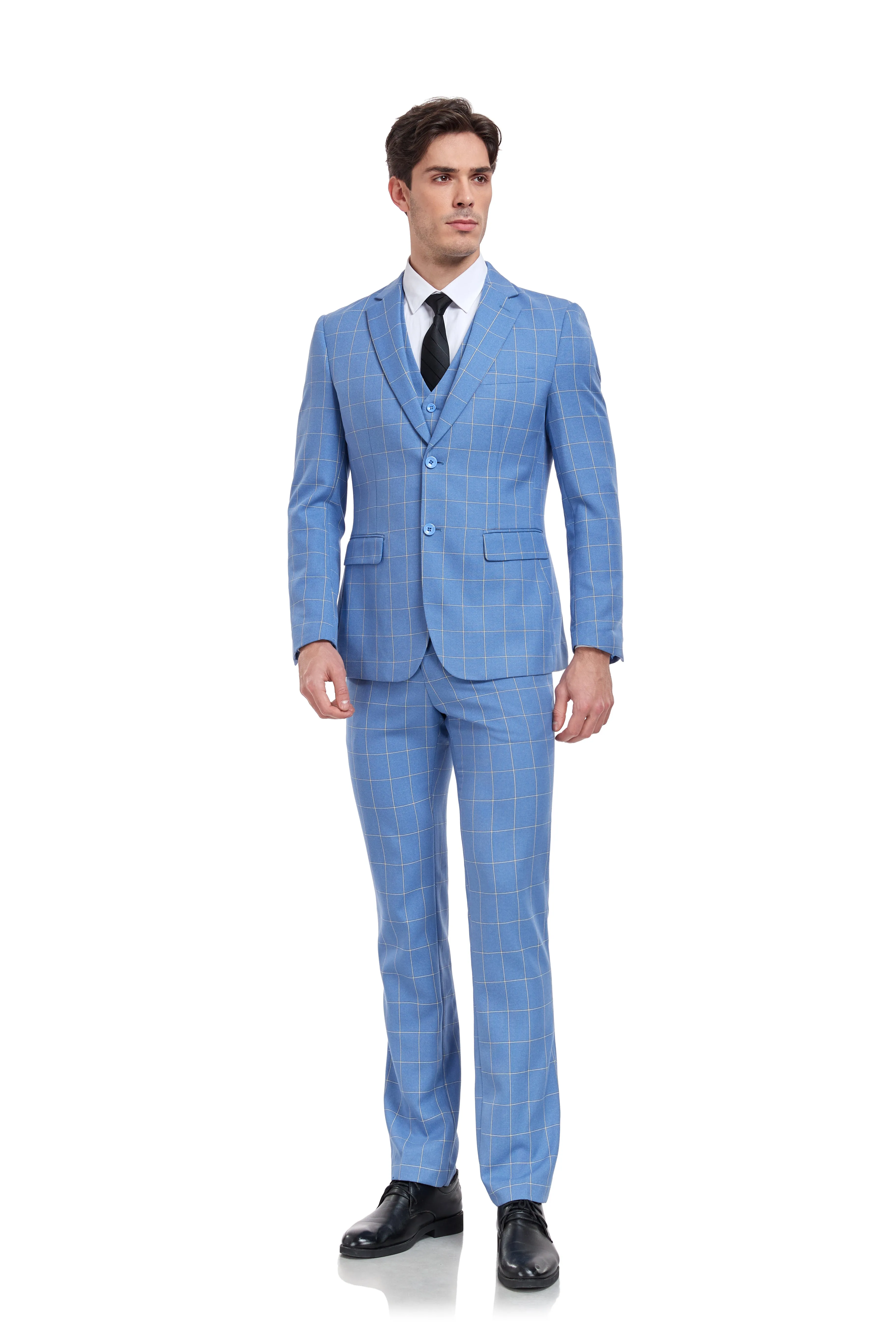 Plaid Men's 3 Piece Slim Fit Suits (MORE COLORS )