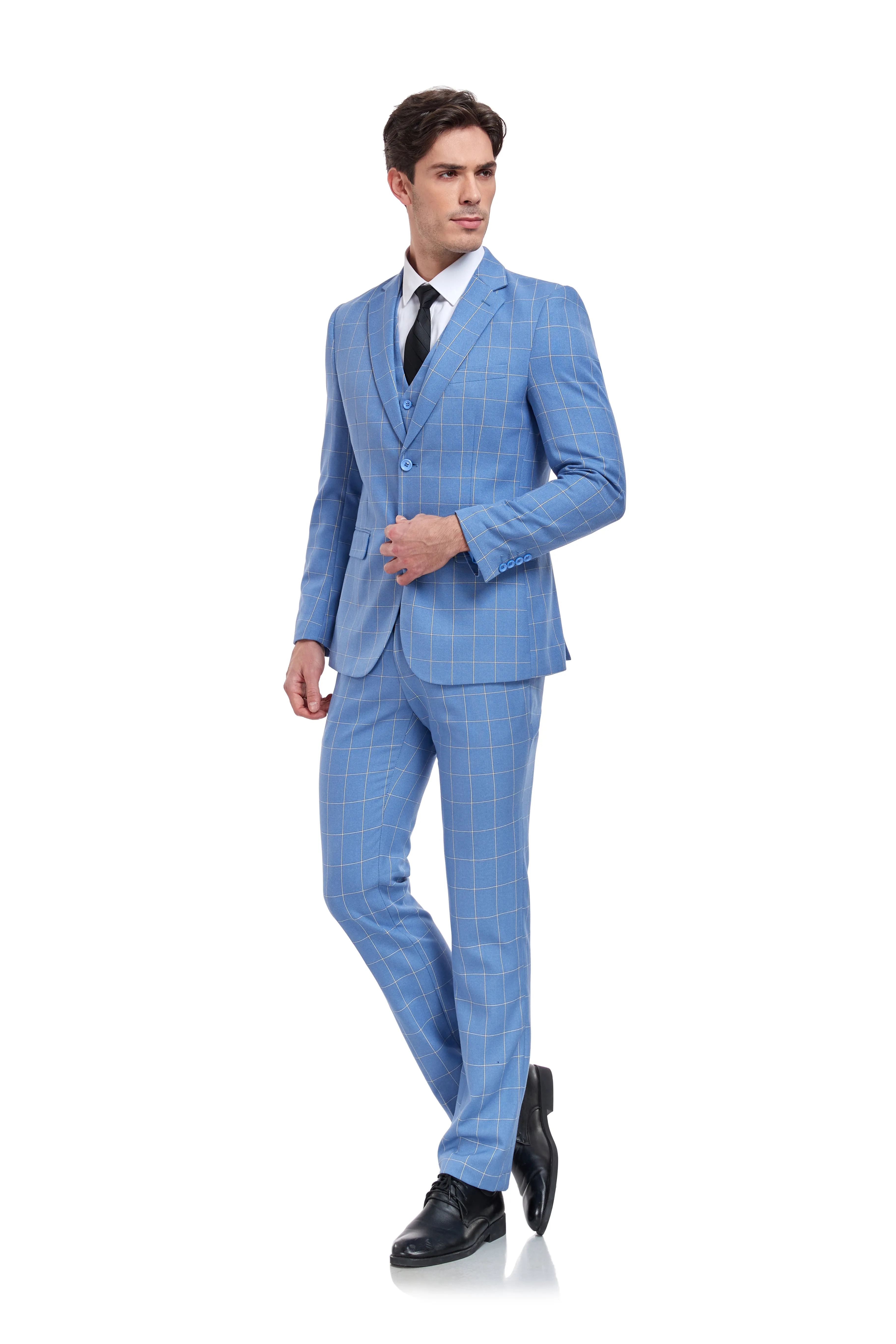 Plaid Men's 3 Piece Slim Fit Suits (MORE COLORS )
