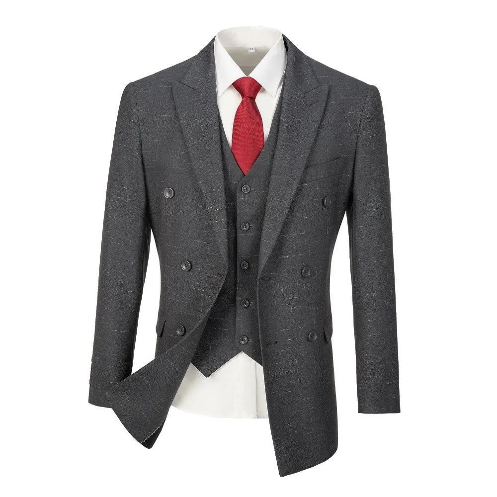 Plaid Men's 3 Piece Slim Fit Suits (MORE COLORS )