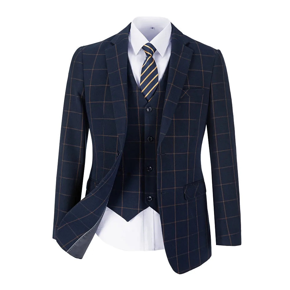 Plaid Men's 3 Piece Slim Fit Suits (MORE COLORS )