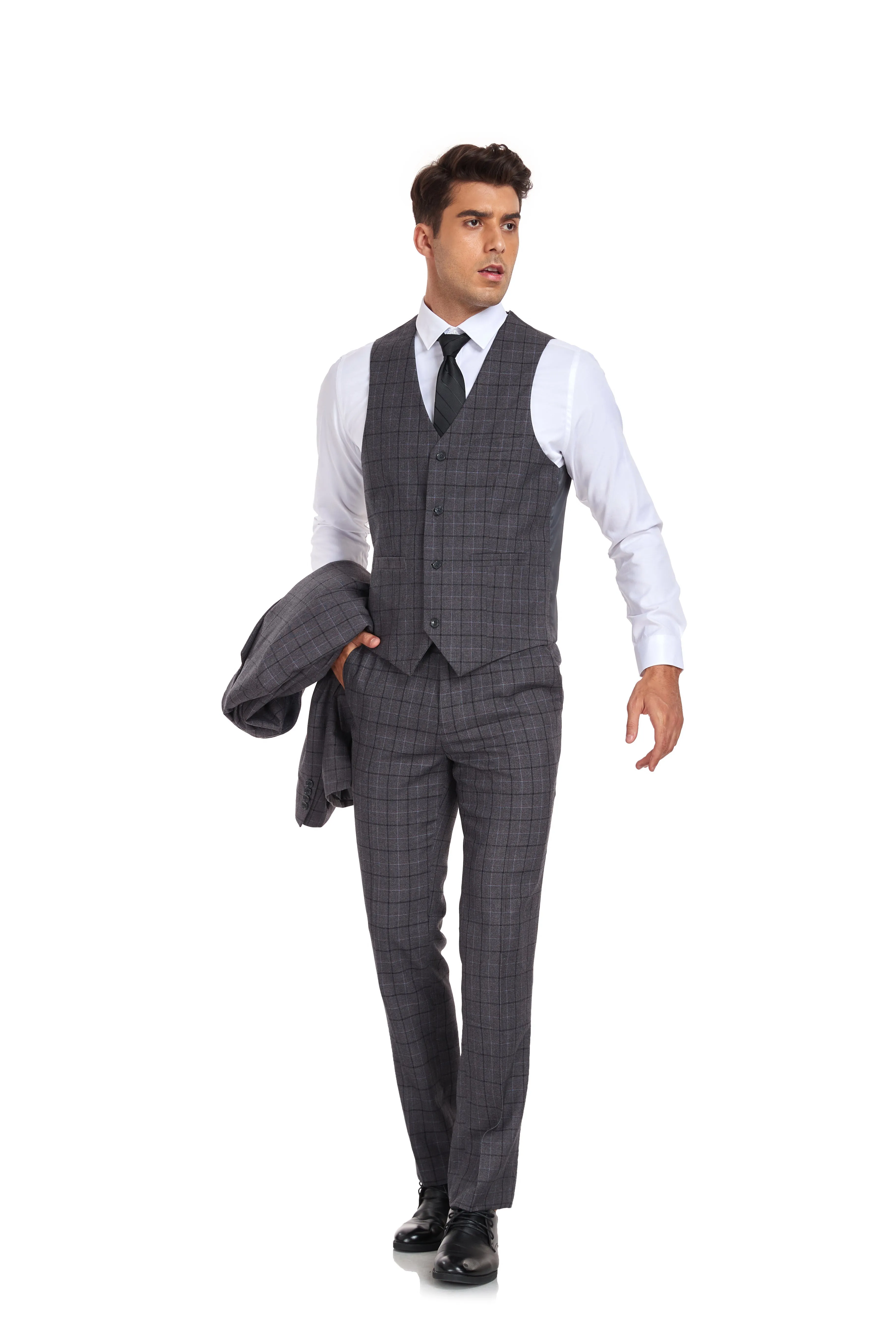Plaid Men's 3 Piece Slim Fit Suits (MORE COLORS )