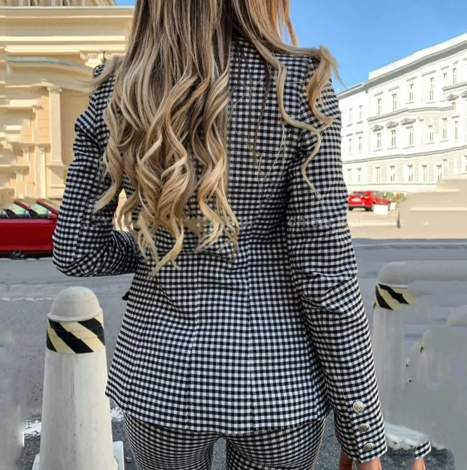 Plaid Women's Suit - Pencil Pants