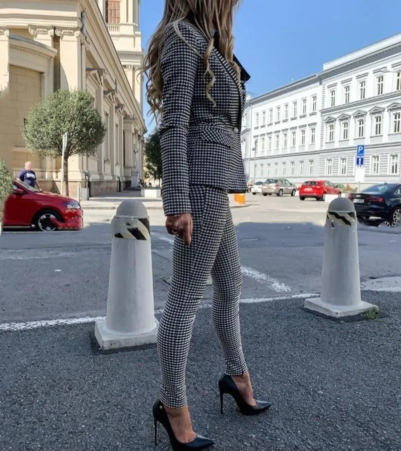 Plaid Women's Suit - Pencil Pants