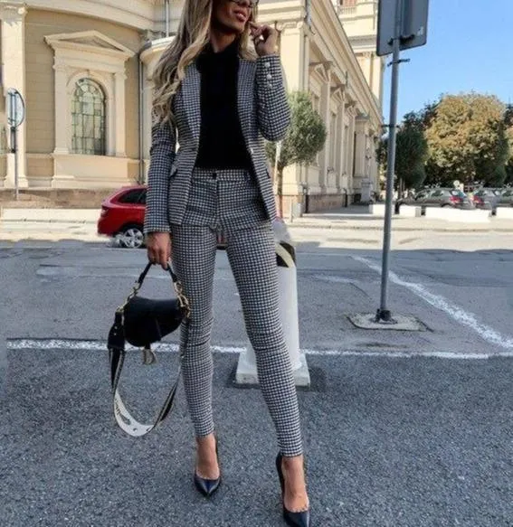 Plaid Women's Suit - Pencil Pants