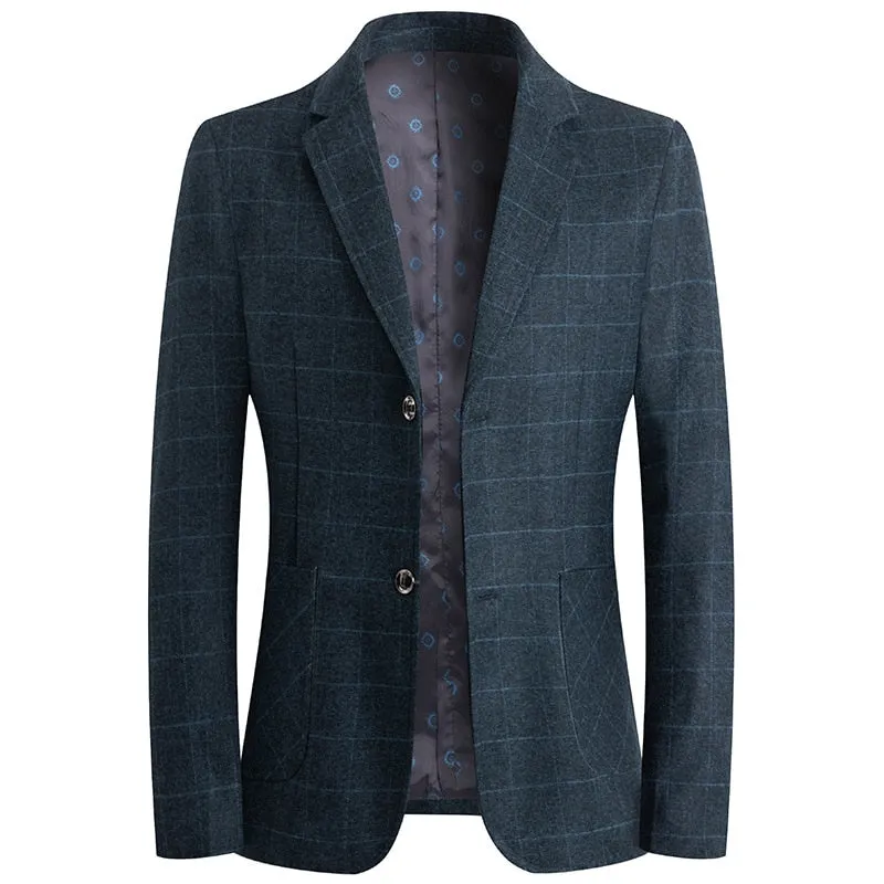 Plaid Wool Business Blazers