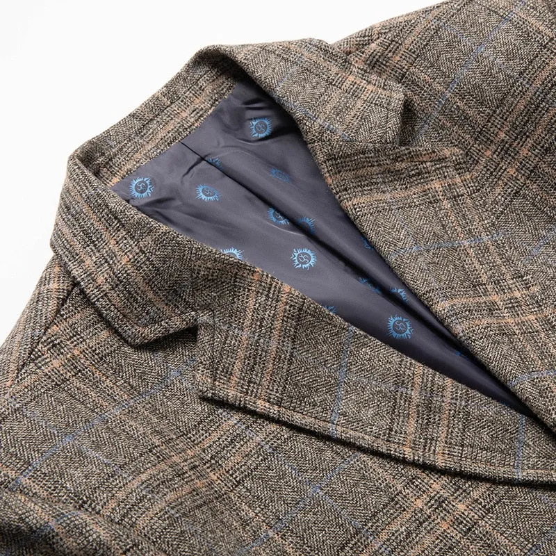 Plaid Wool Business Blazers