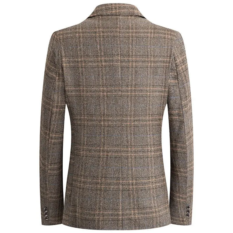 Plaid Wool Business Blazers