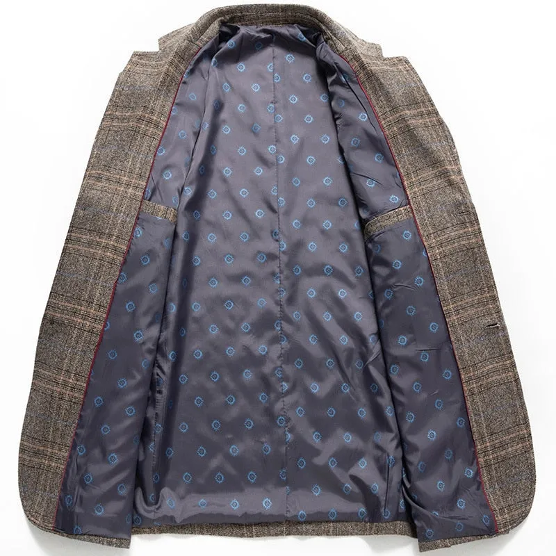 Plaid Wool Business Blazers