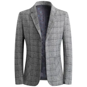 Plaid Wool Business Blazers