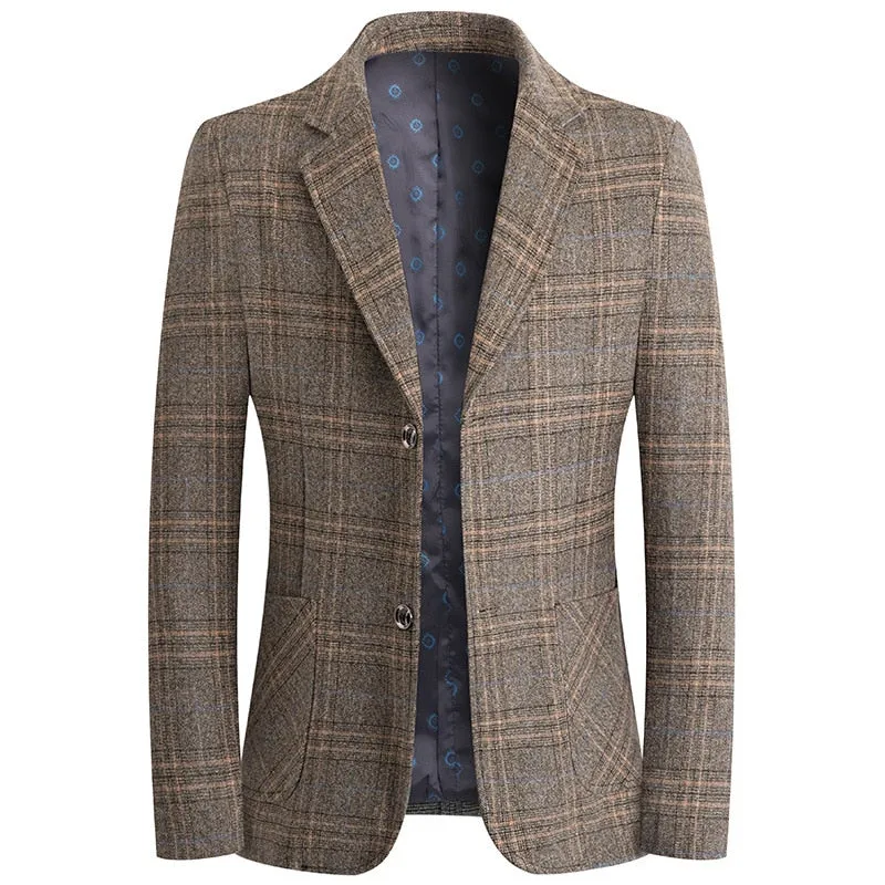 Plaid Wool Business Blazers