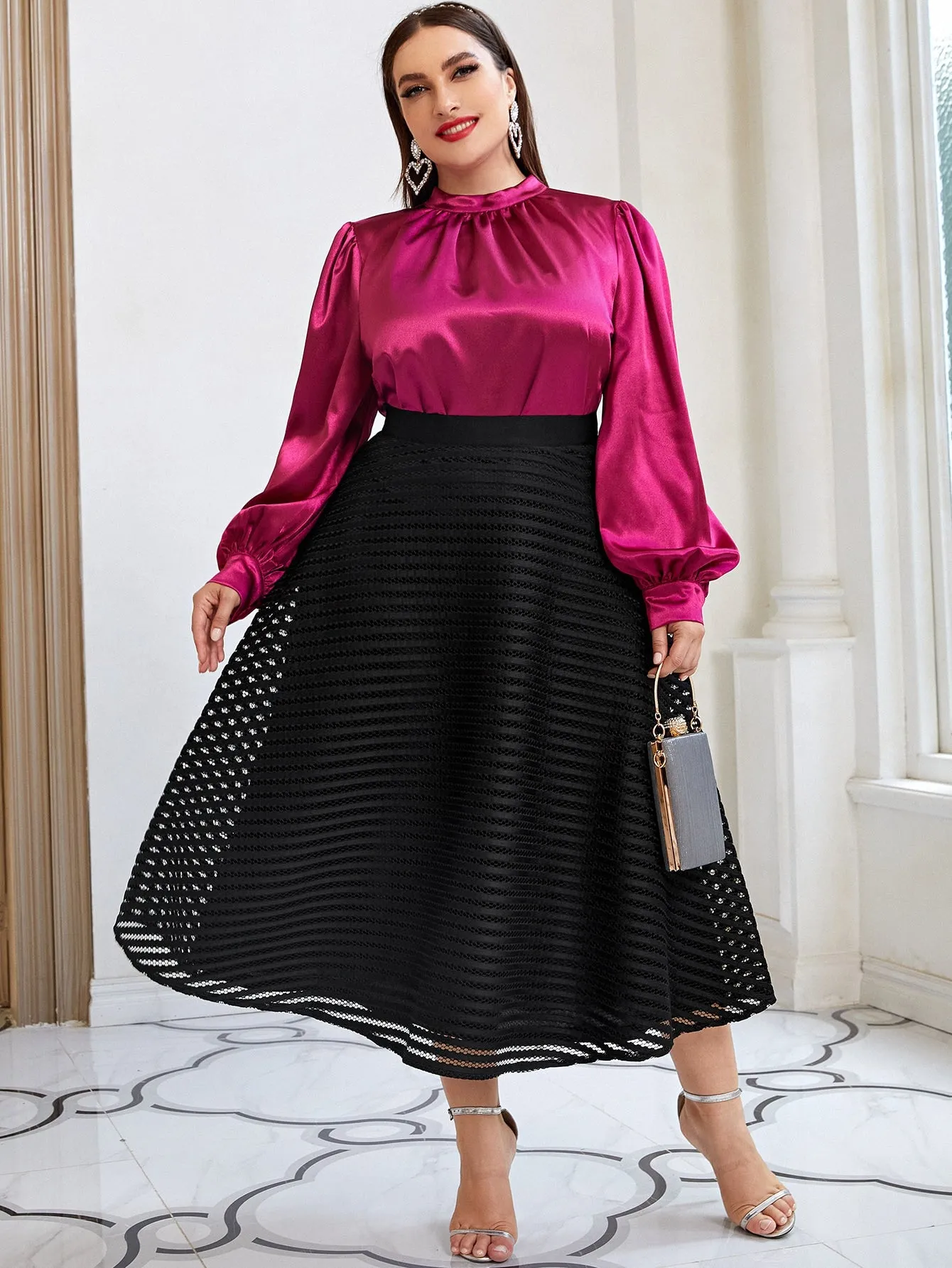 Plain Long Plus Size Skirt