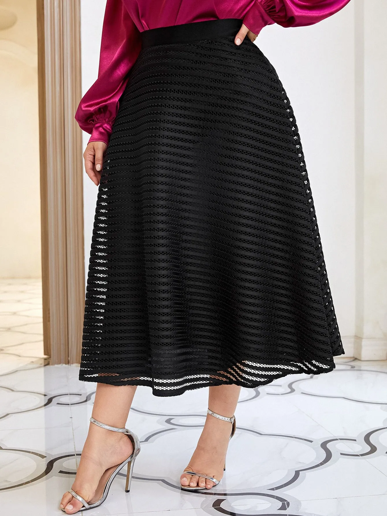 Plain Long Plus Size Skirt